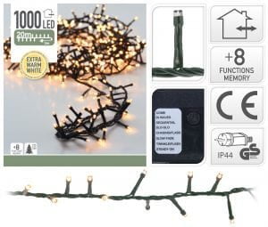 Kerstboomverlichting 1000 led cluster-compact